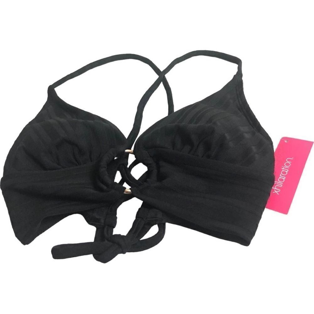 Xhilaration Black Swim Triangle Bikini Top